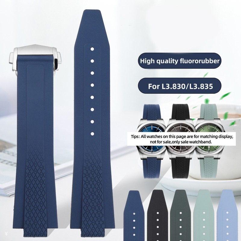 For Longines Conquest L3.835 L3.830 FKM Watchband for Men Waterproof Strap 22mm