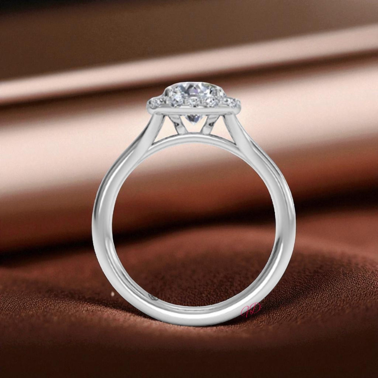 Round Cut Diamond Ring 14k White Gold 1.25 Ct IGI Lab Grown size 6 7 Engagement