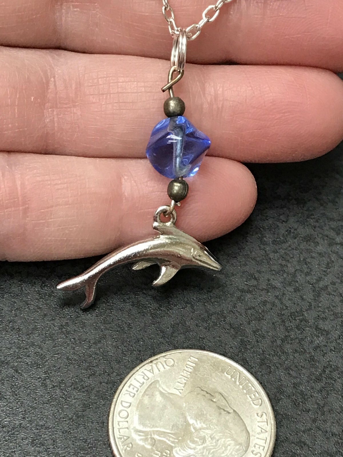 Dolphin Vintage Pendant Silver D-2359