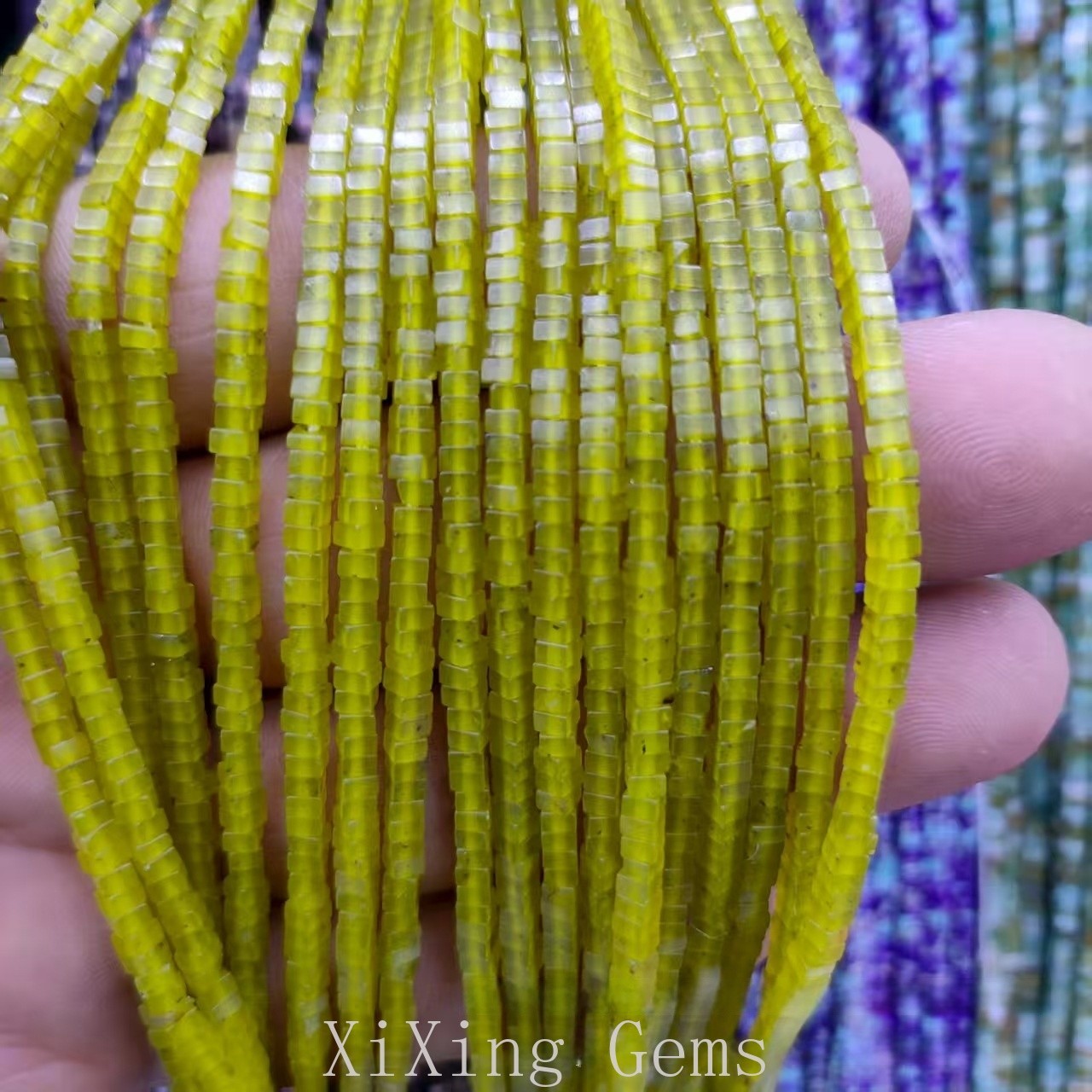 1x2mm Natural Lemon Jade Flat Square Disc Spacer Beads for Jewelry Making DIY