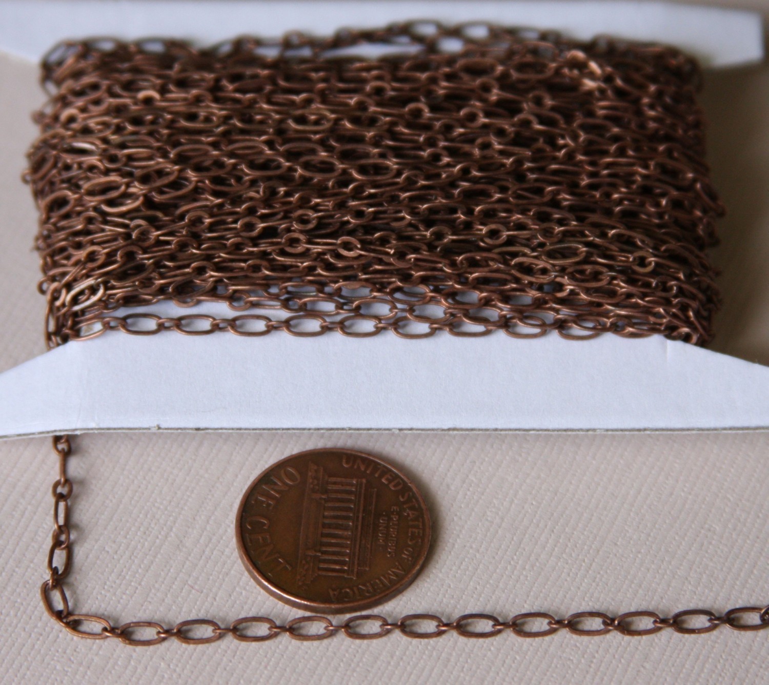 32ft spool Antiqued Copper Long and Short chain 4X2mm