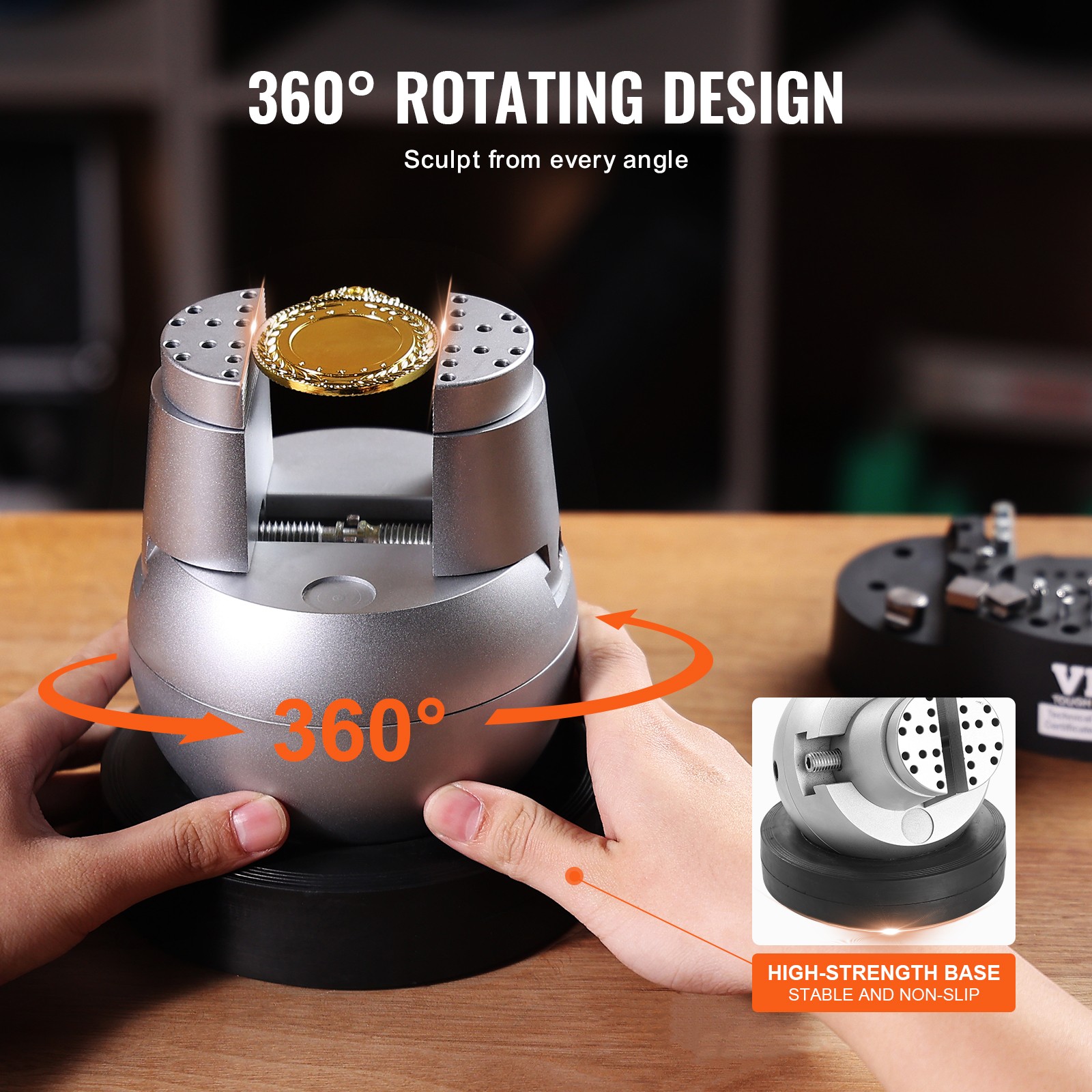 VEVOR Ball Vise 5″ Engraving Setting Tool 360° Rotation Engraving Block Vise