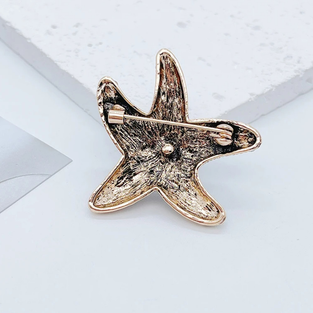 Colorful Starfish Rhinestone Brooch –Ocean Beach Winter Pin Coastal Jewelry Gift