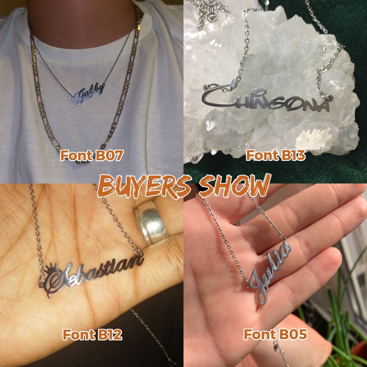 Personalized Name Necklace – Custom Script Pendant, Stainless Steel, Elegant Gif