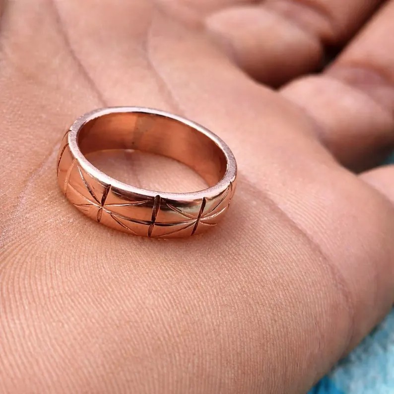 Handmade 100% Pure Copper Boho Ring Solid Copper Thumb Band Ring All Size SR680
