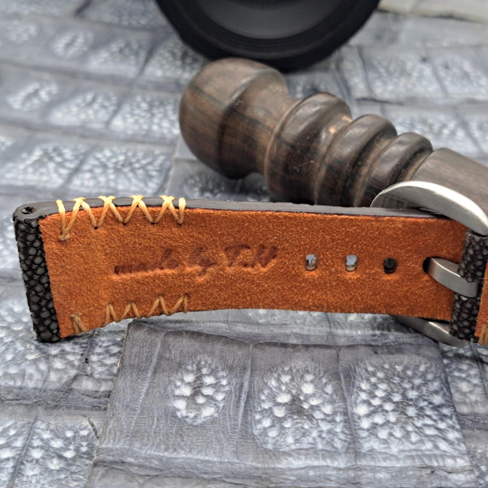 28mm/24mm Stingray Leather Watch Band Bespoke Exotic Leather Minimalist Design