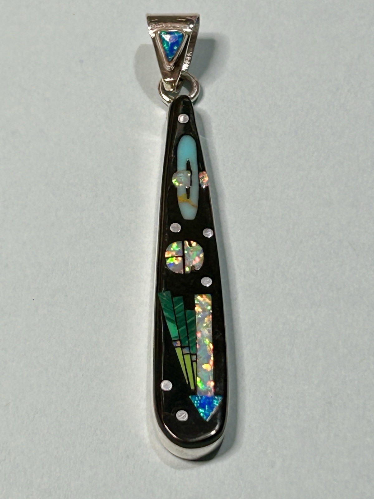 Southwestern Pendant 925 Sterling Silver Galaxy Opal Inlay Planet Comey Space