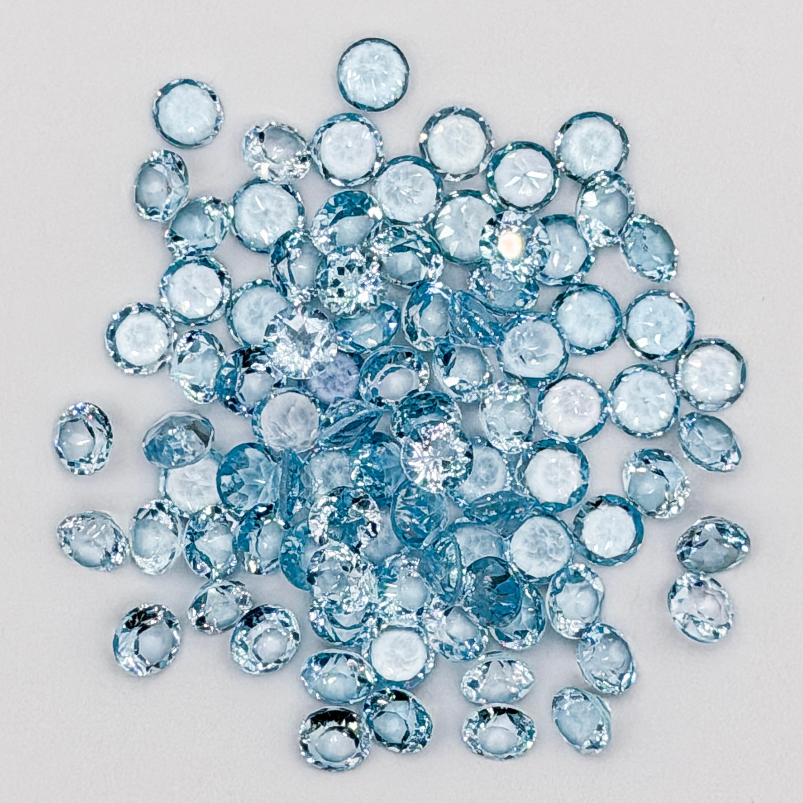Natural Blue Topaz 5mm Round Faceted Gemstones Calibrated Lot Wholesale USA