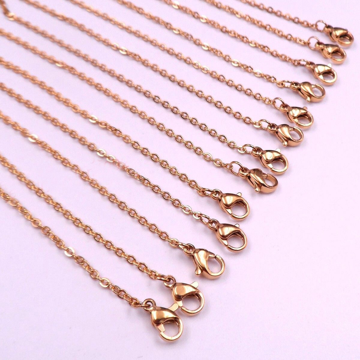 1.5-3.2mm Wholesale Men Women Stainless Steel Gold Cross Chain Necklace Jewelry