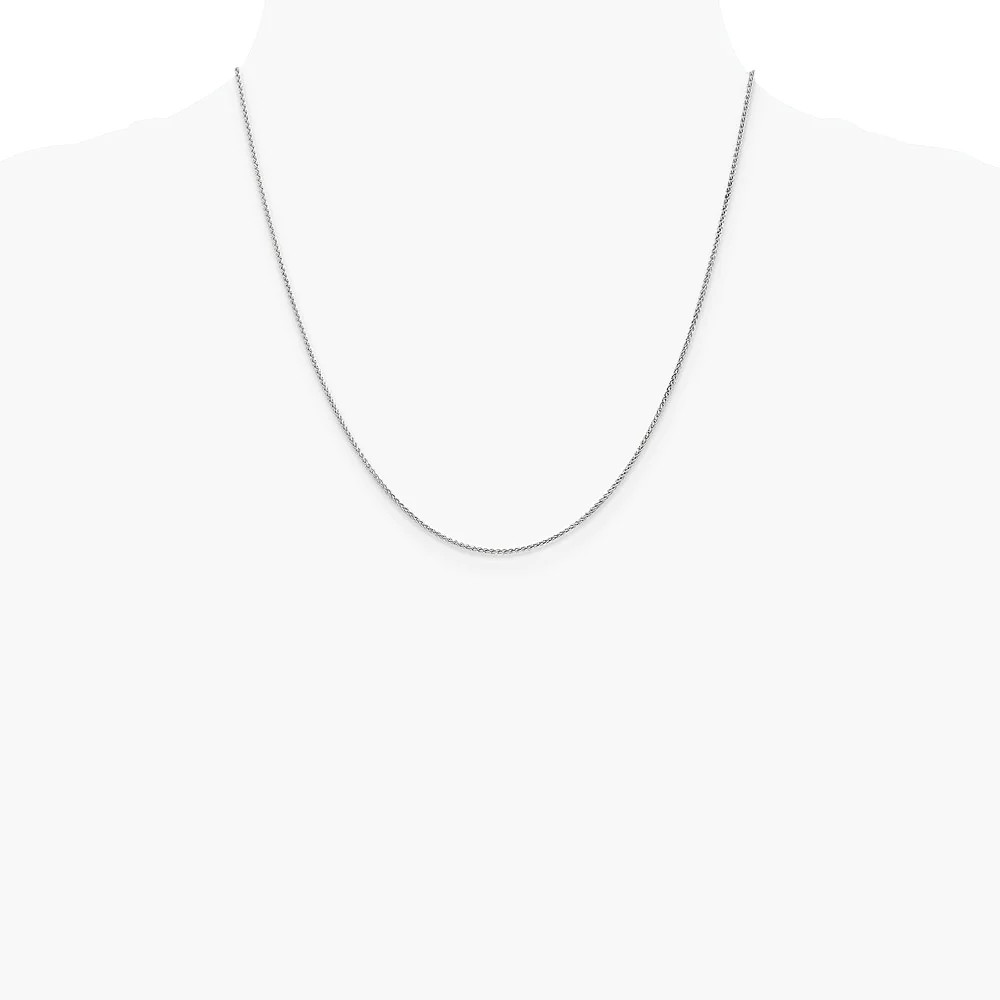 14K White Gold 1.25mm Spiga Chain Necklace 16″-24″