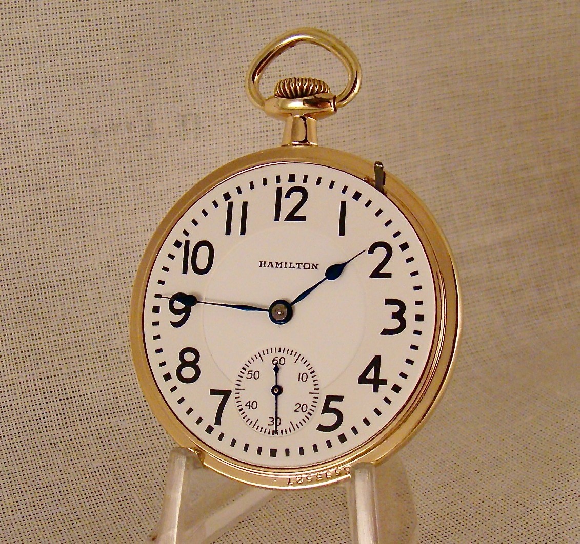 105 YEARS OLD HAMILTON “992” 21j 10k GOLD FILLED OPEN FACE 16s RR OCKET WATCH
