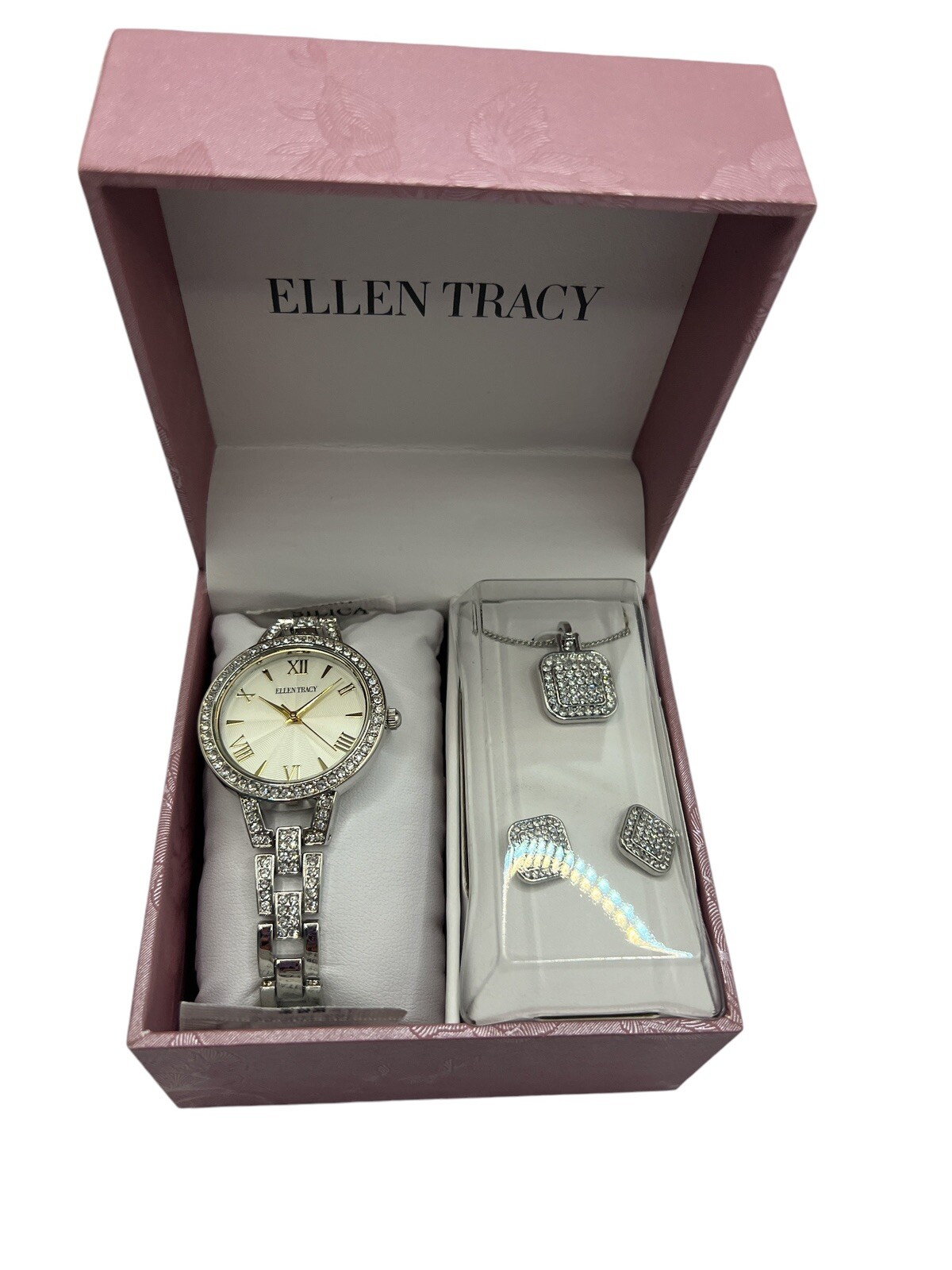 Ellen Tracy Women’s Set Watch Necklace Earring