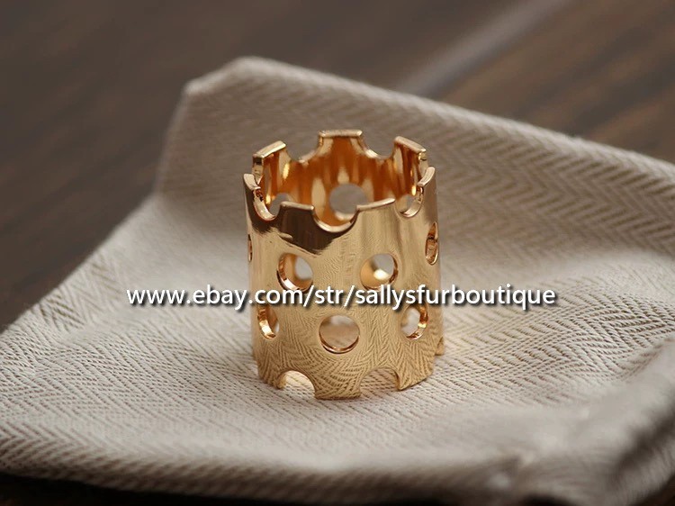 Quality 100% Copper Scarf Ring Hollow Tube Buckle Brooch For Silk Scarves