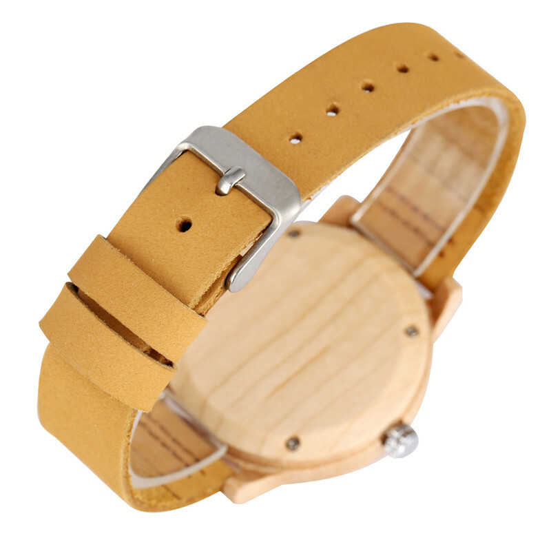 Antique Compass Dial Nature Wood Men Women Quartz Analog Watch Leather Band