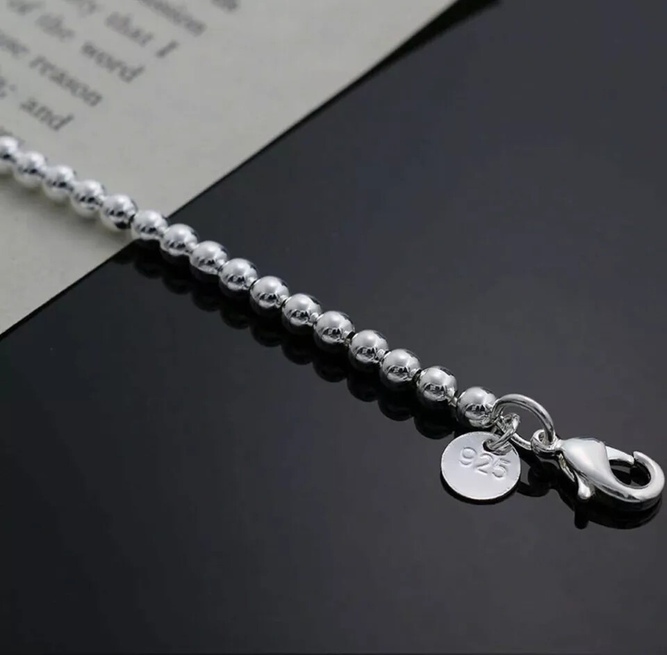 2× Silver Love Cuff Bead Ball Open Bangle Womens Jewelr Charm Bracelet Gift USA