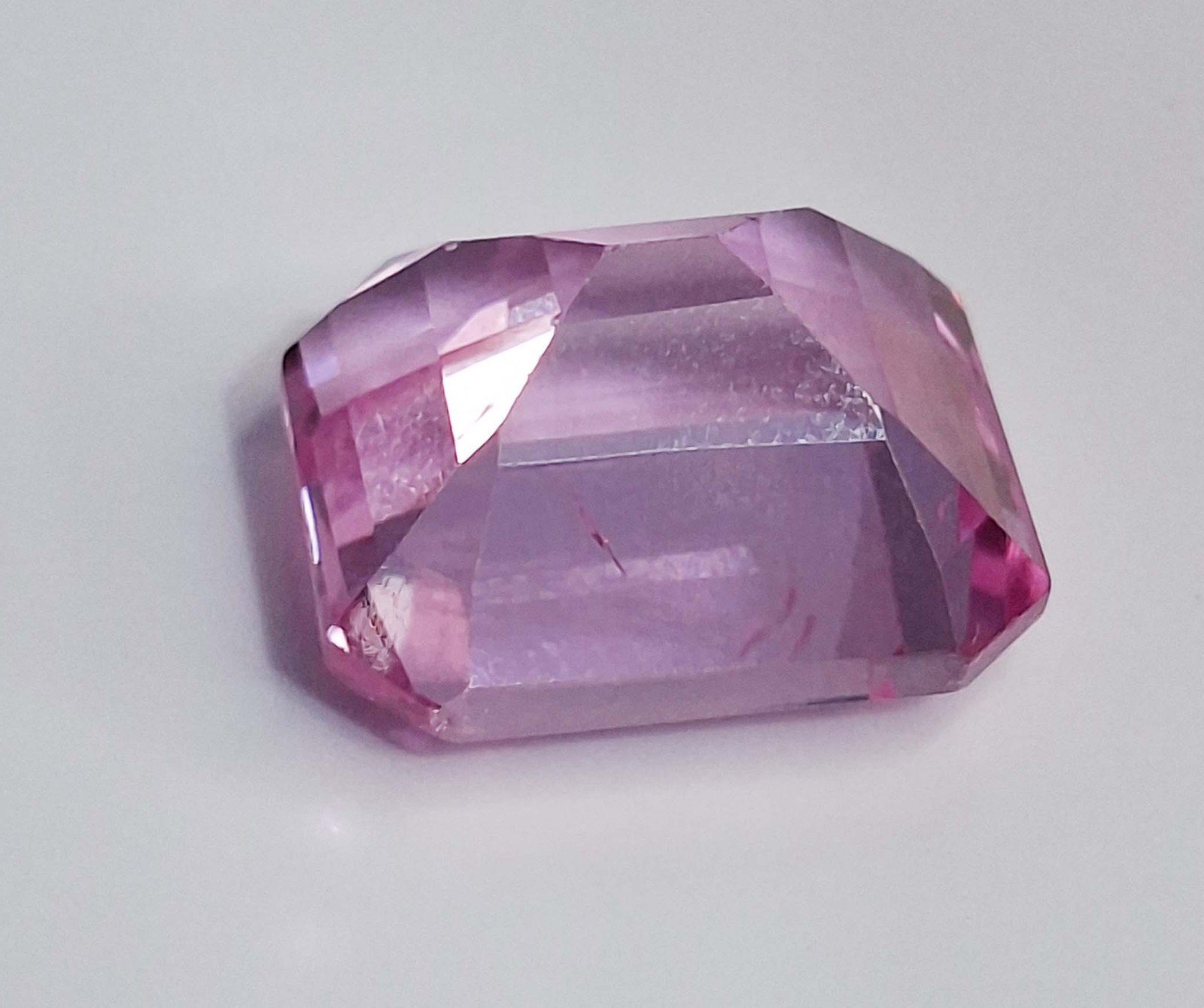 Pink Sapphire Natural Emerald Cut 16-18 Ct Certified Loose Gemstone TQ050