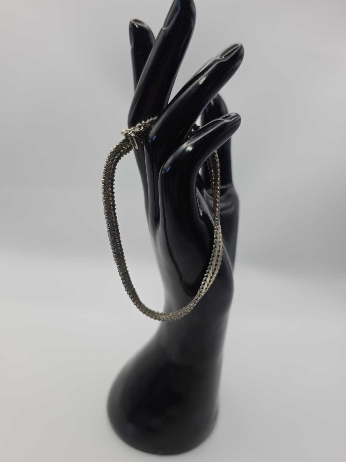 Vintage Italian 925 Silver and Gold Braided Bracelet, 8.5 Inches