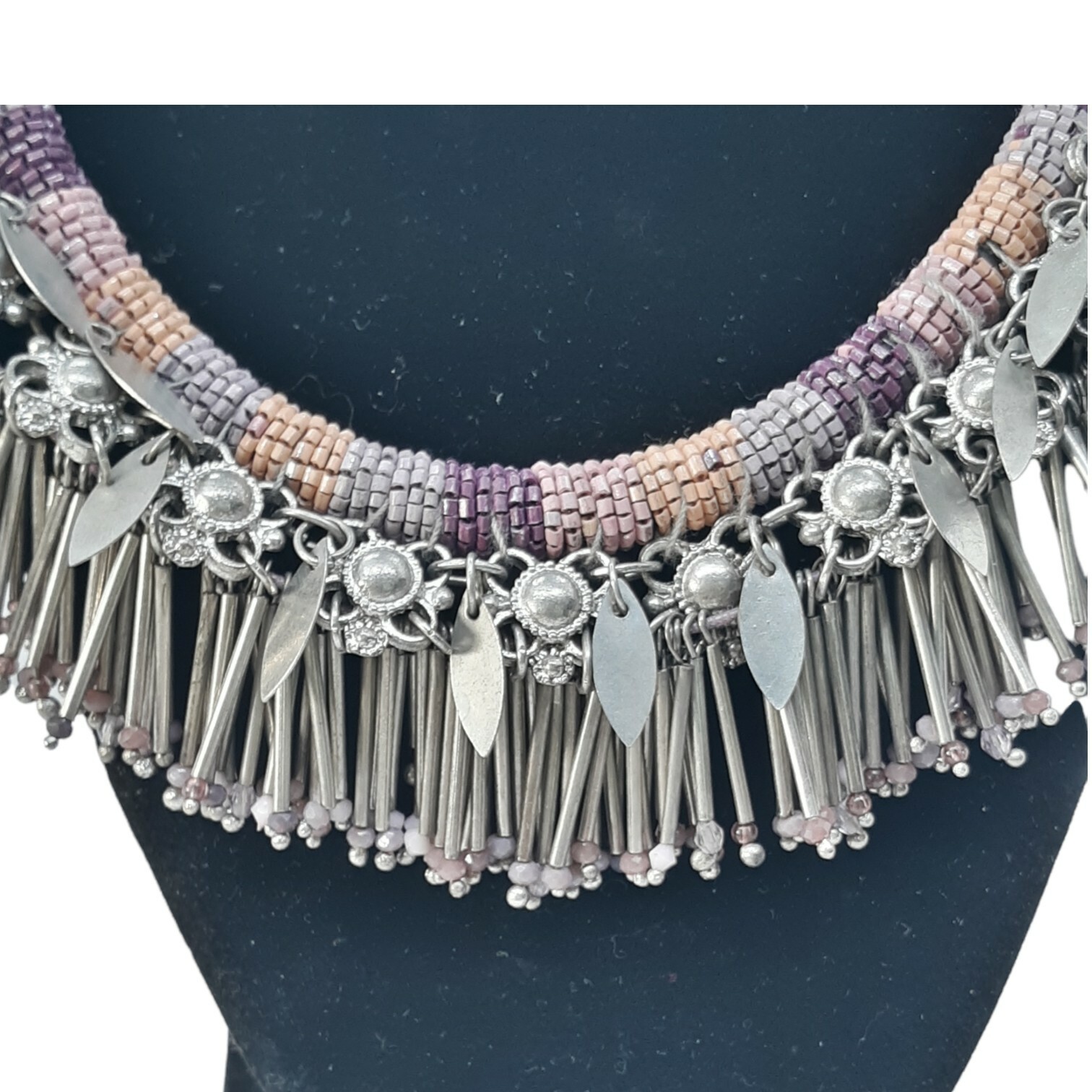 Parfois Multi-Color Collar Clear Rhinestones Metal Dangle Necklace New w/Tags