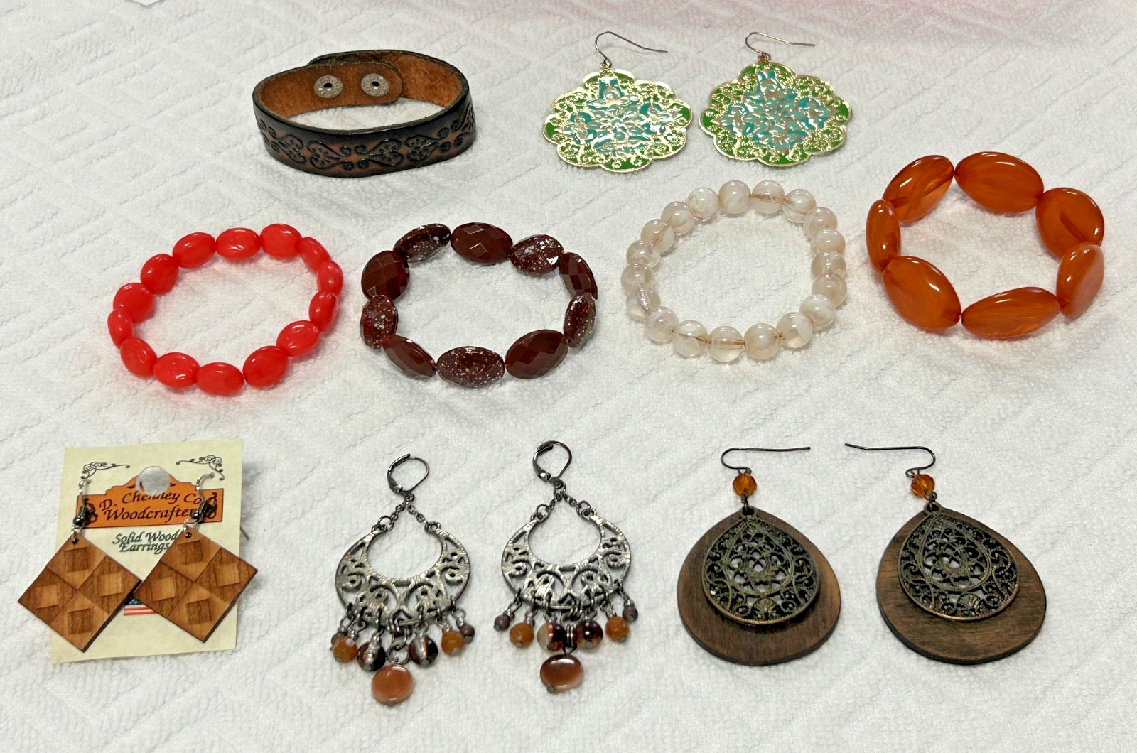 Mixed Lot of Vintage Fashion Jewelry – 5 Bracelets, 4 Pairs of Earrings
