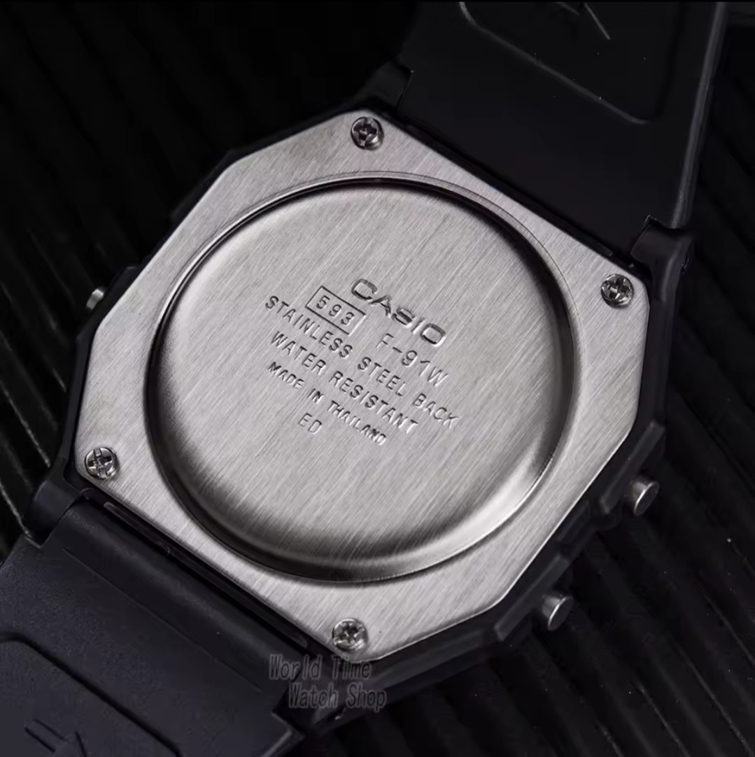 Casio F91W-1 Classic Digital Watch Black Resin Strap Water Resistant Alarm watch