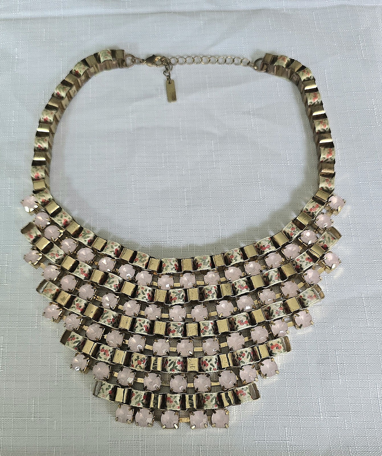 INC Internation Concepts Necklace Bibb Fashion Jewelry Mixed Media Floral