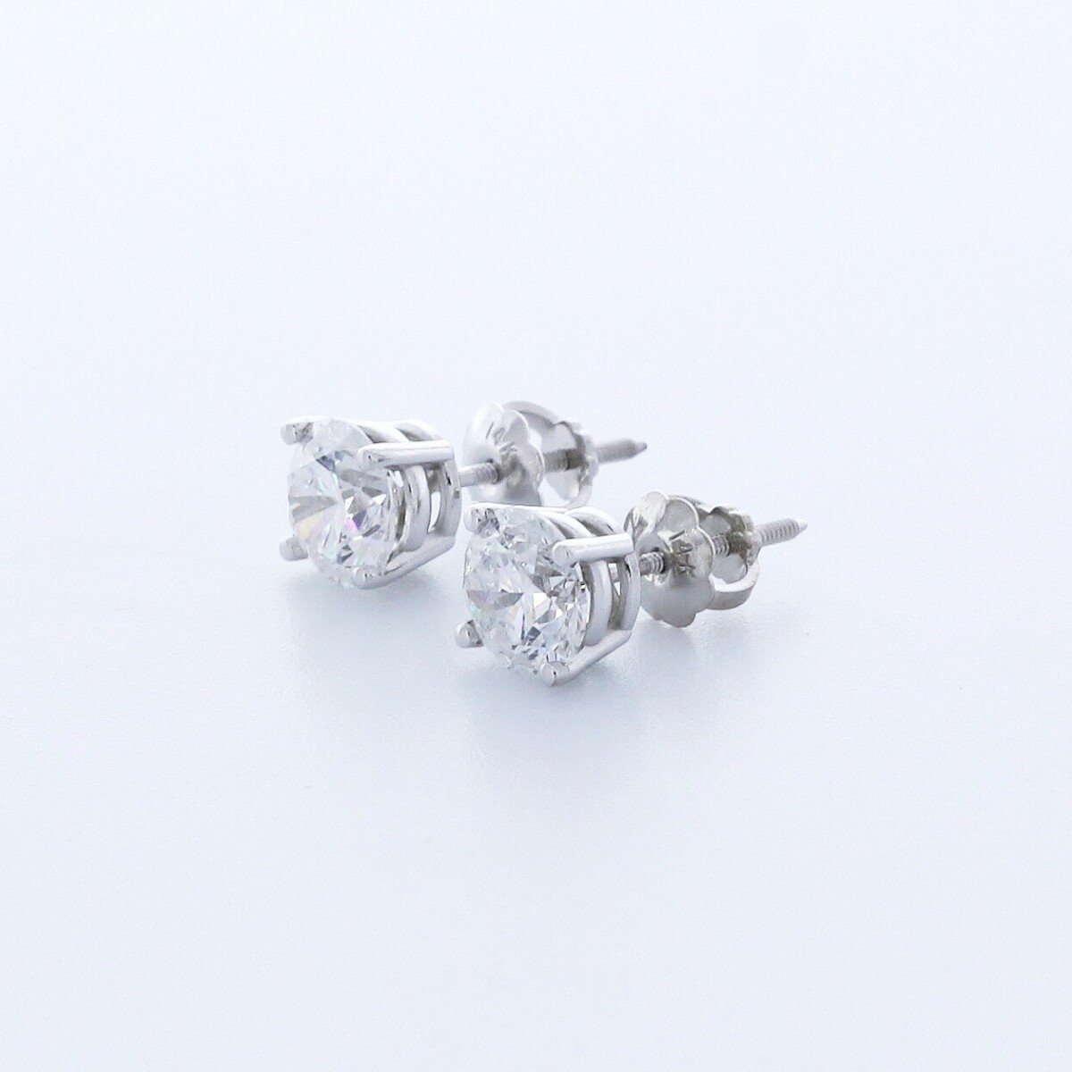 1.5 CT Certified Natural Diamonds D/SI1 Round Cut 14K Gold 4-Prong Classic Studs