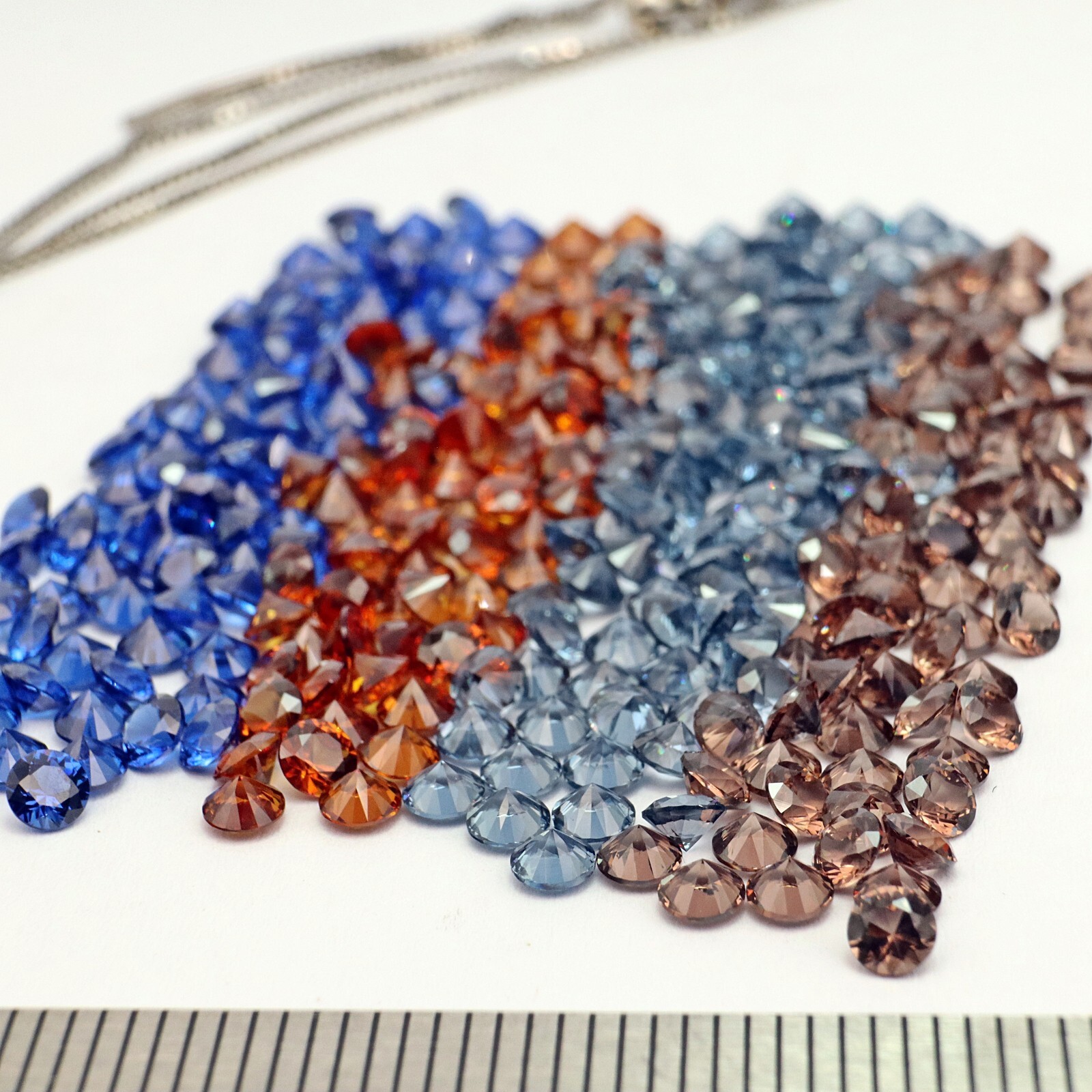 3.0mm LOT Heat Resistant Sapphire, Brown, Orange Red, Metallic Gray Nano Crystal