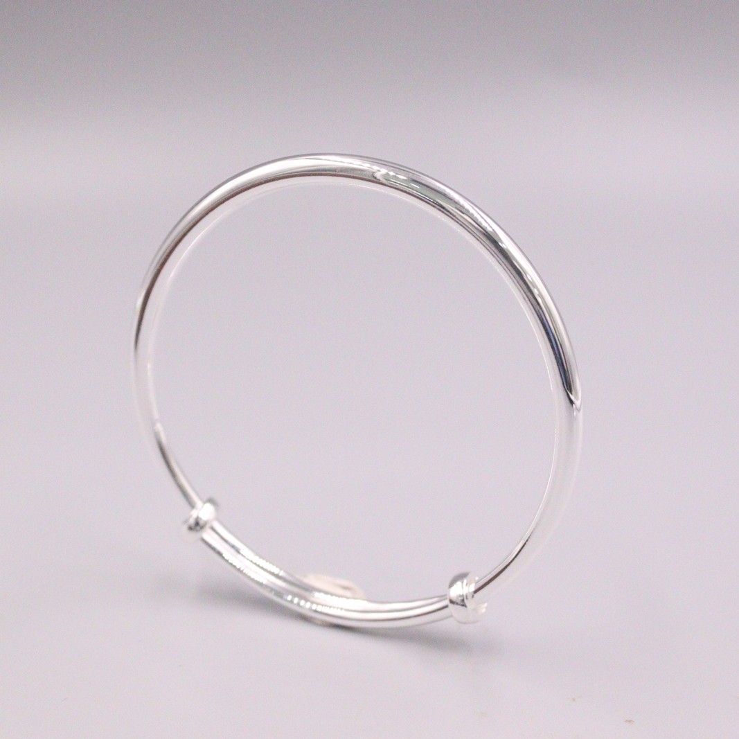 1pcs Real 999 Silver Bracelet For Women Polish Surface 55-60mm Silver Bangle