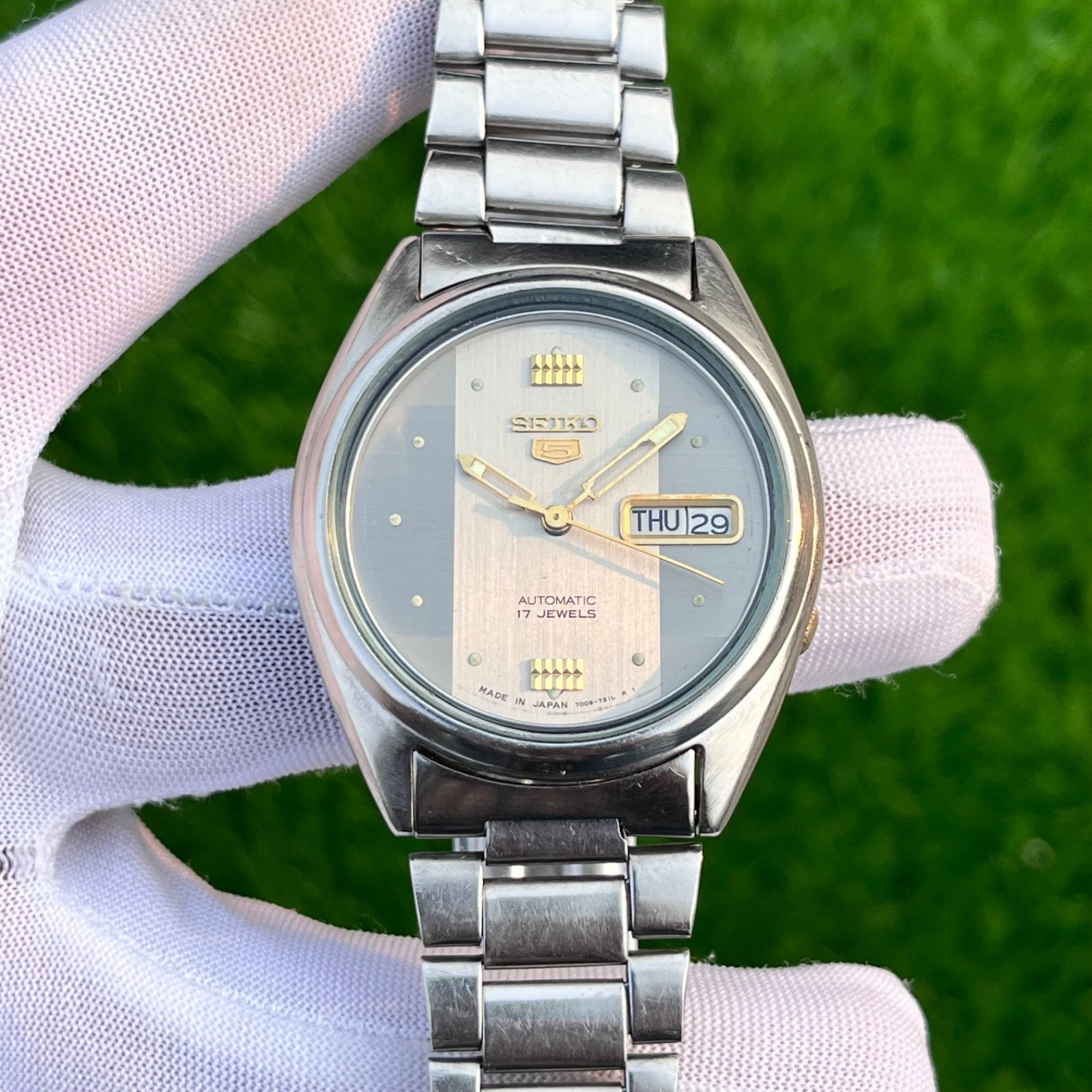 Vintage Seiko 5 Automatic Dress Formal Japan Made Men’s Watch 7009-821J