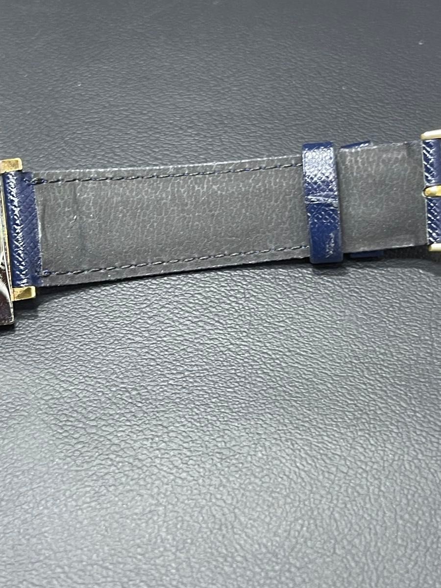 Rare YEMA PARIS Square Hand-wound Blue Dial Date Antique Vintage Watch