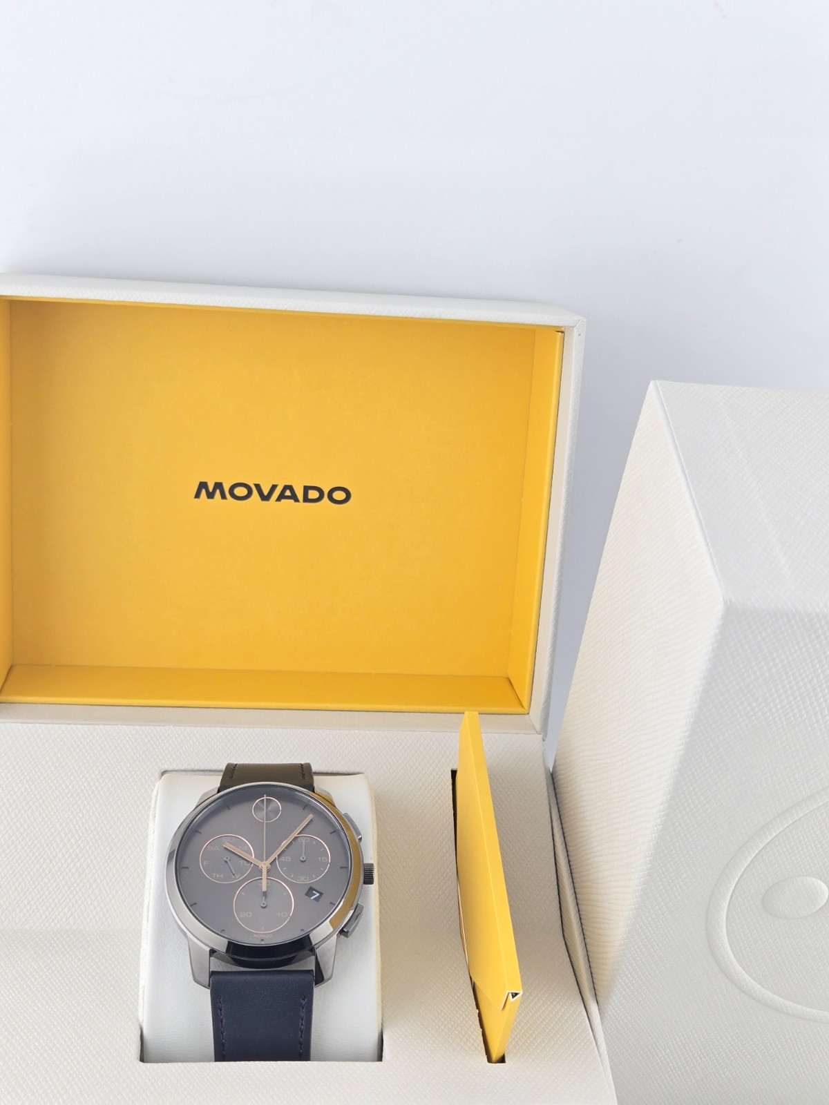Movado Bold Men’s Chronograph Leather Band Watch – 3600720 ($695 MSRP)