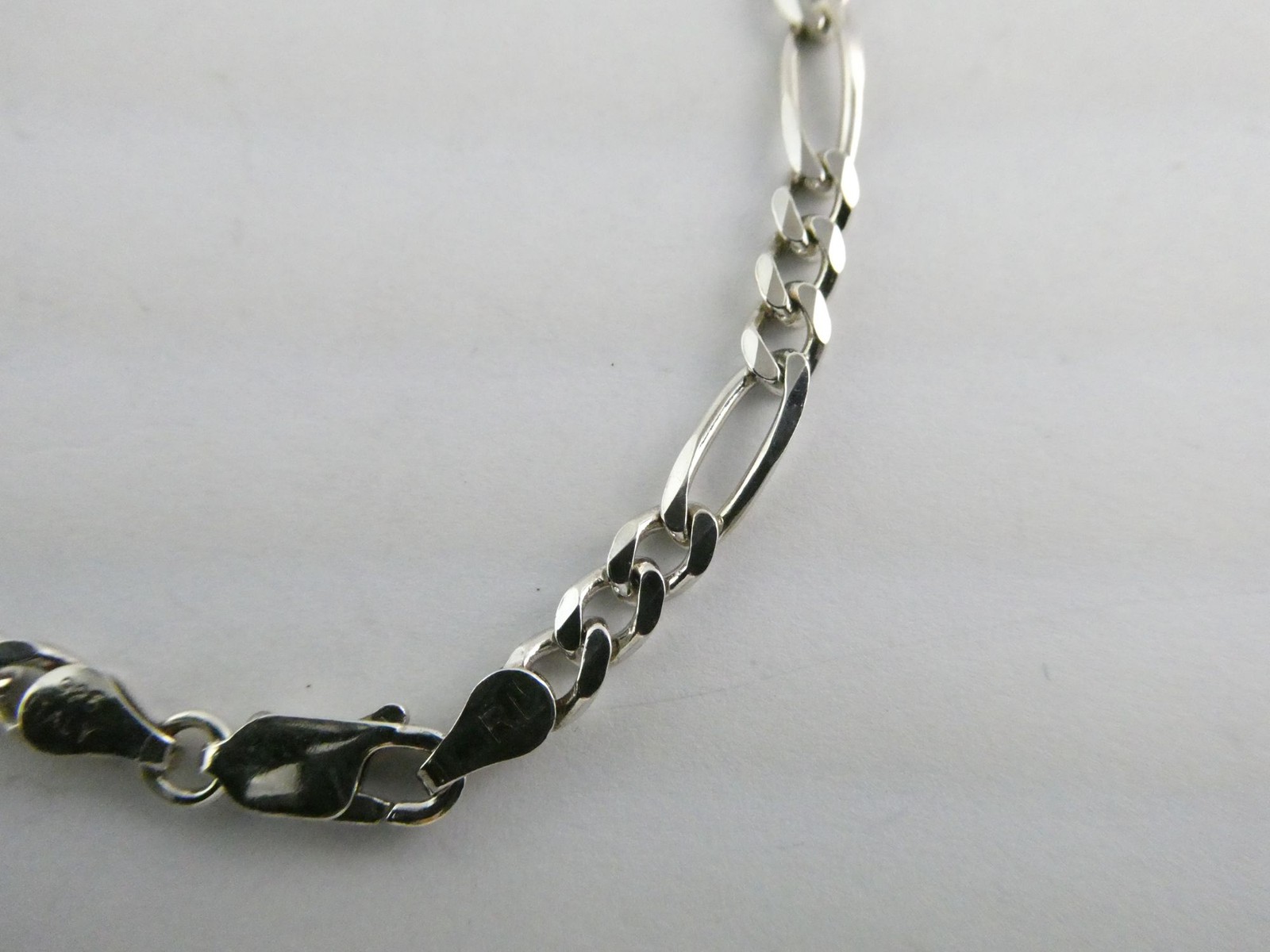 RL Designer Sterling Silver Long and Short Chain Link Bracelet 925 7.5 Inch 6.2g