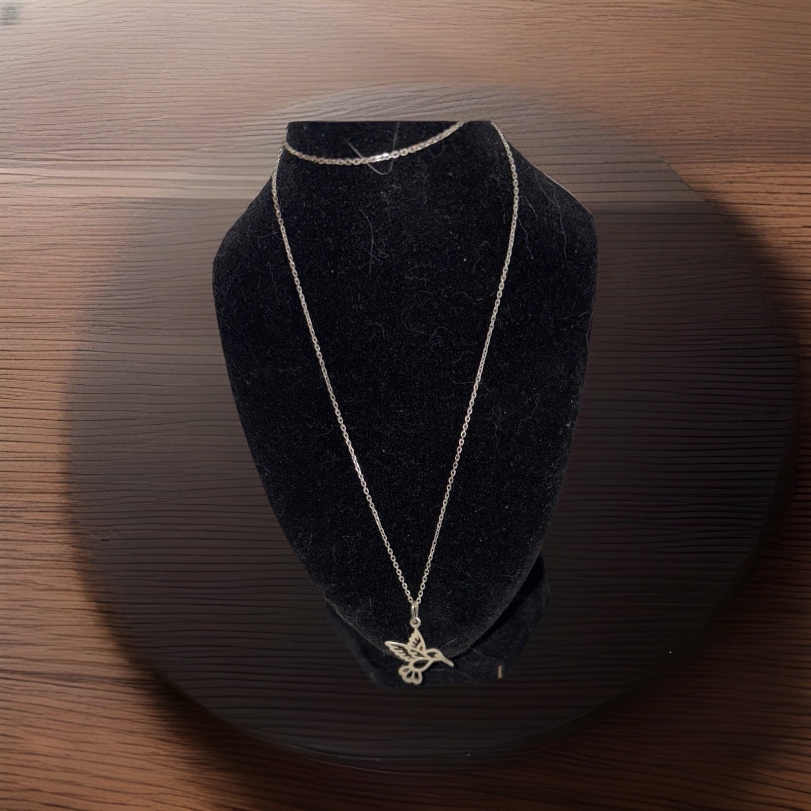 Dove Outline Charm Necklace – 925 Sterling Silver – Bird Peace Christian Faith