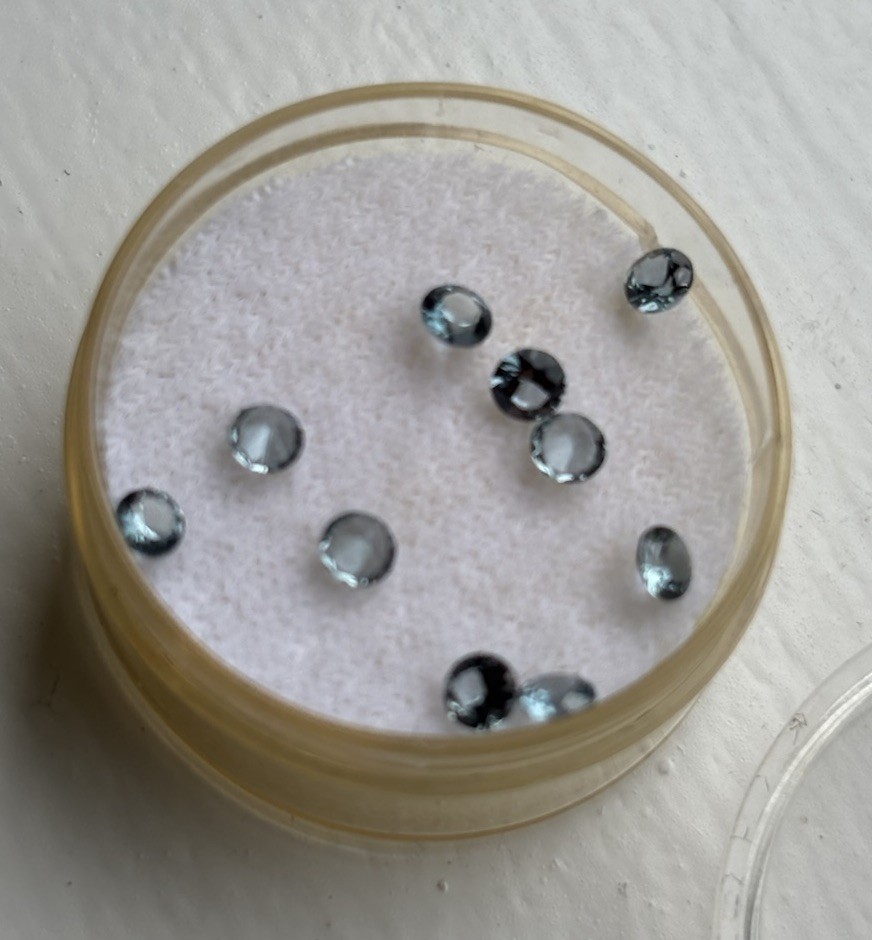 10 Blue Zircon Round Cut Loose Gemstones 3x3mm Lot of 10 Stones faceted