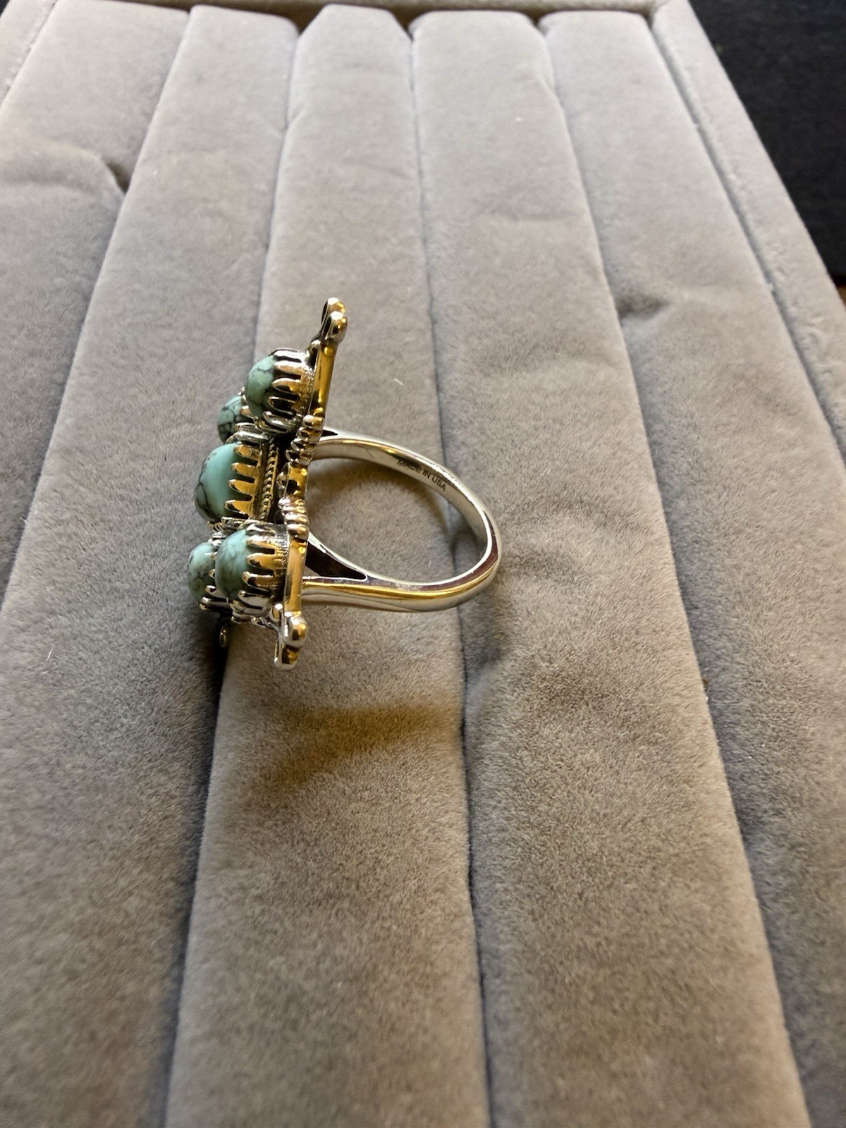D’Joy Artisan Crafted Blue Moon Turquoise Ring In Sterling Silver Sz 7, 2.80 Ct
