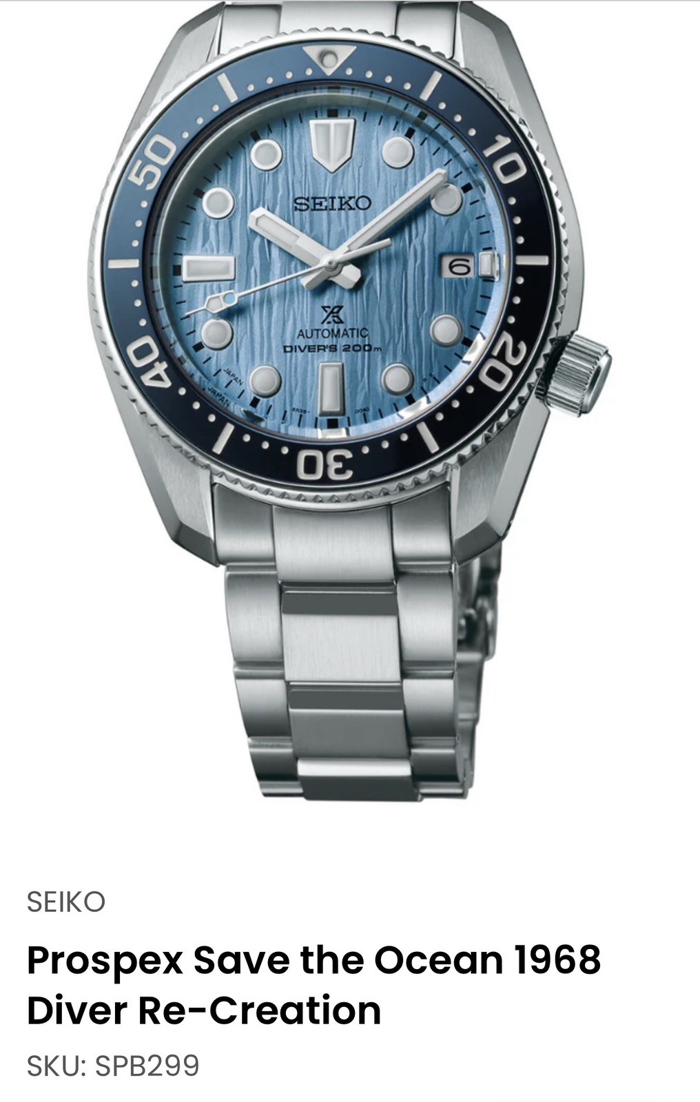 Seiko SPB299 homage on Heimdallr MM300 case Blue Men’s Watch