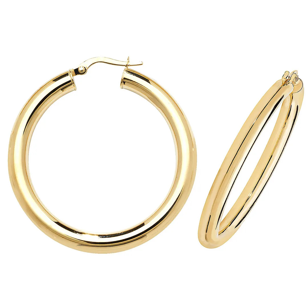 Hoop Earrings 9ct Yellow Gold 30mm Womens Jewellery
