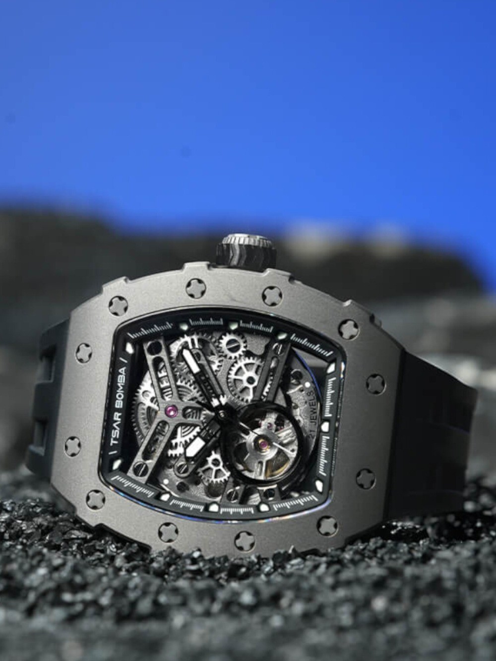 Tsar Bomba TB8208T-01 Mens Watch Elemental Titanium Automatic 43mm 5ATM