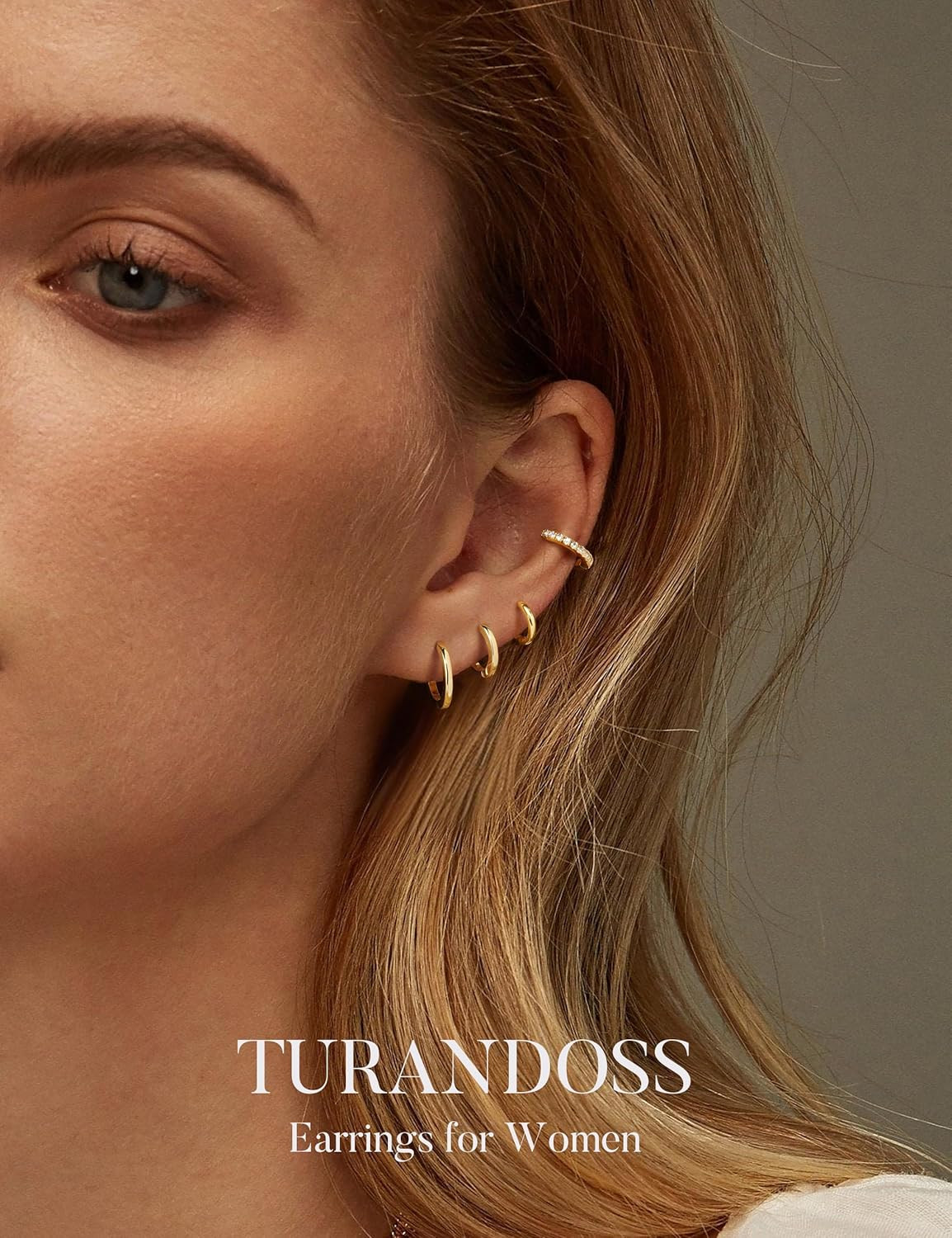 5 Pairs Gold Huggie Hoop Earrings for Women | Dainty Small Hoop Earring Stacks,