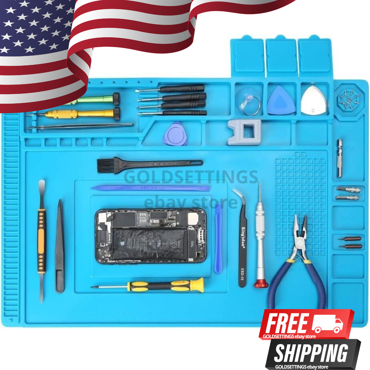 Watchmaker’s Rubber Silicone Bench Mat Pad Anti-Slip Jewelry Watch Soldering