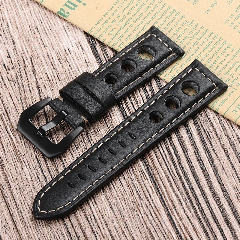 New Correa De Reloj De Piel De Vaca Pulsera De Cuero Genuino De 20mm 22mm Y 24mm