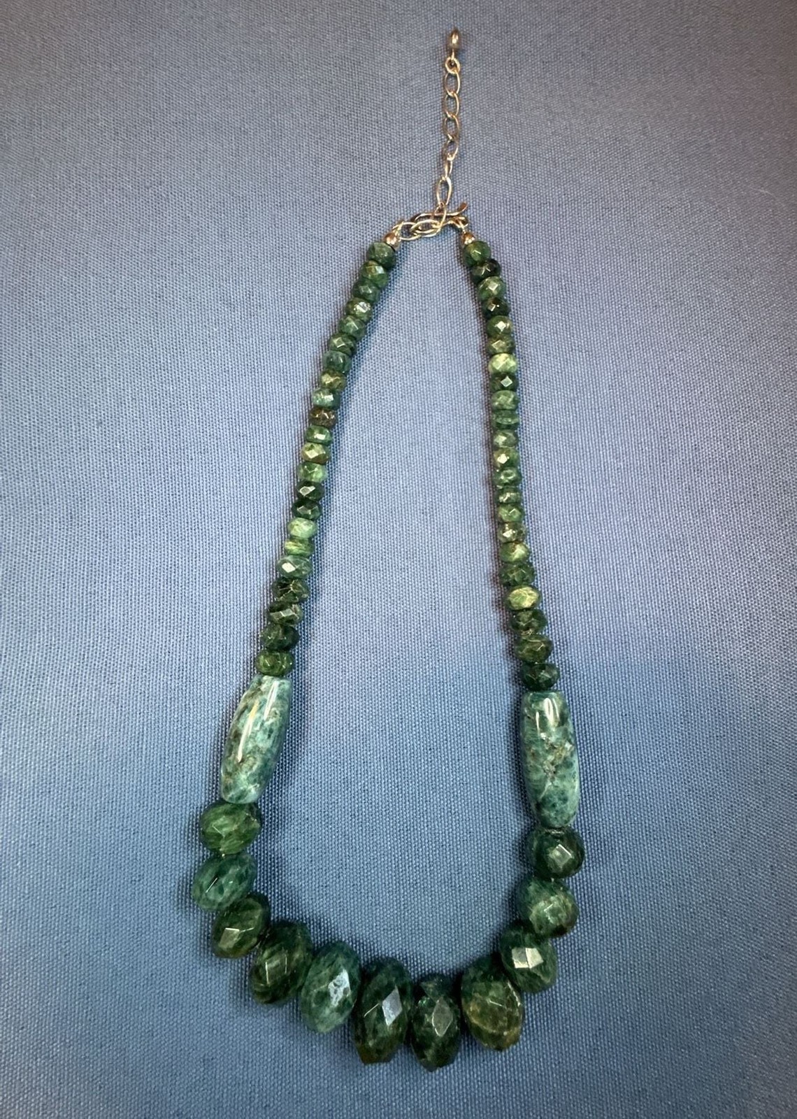 Mine Finds by Jay King Graduated Green Apatite Sterling Silver Bead Necklace