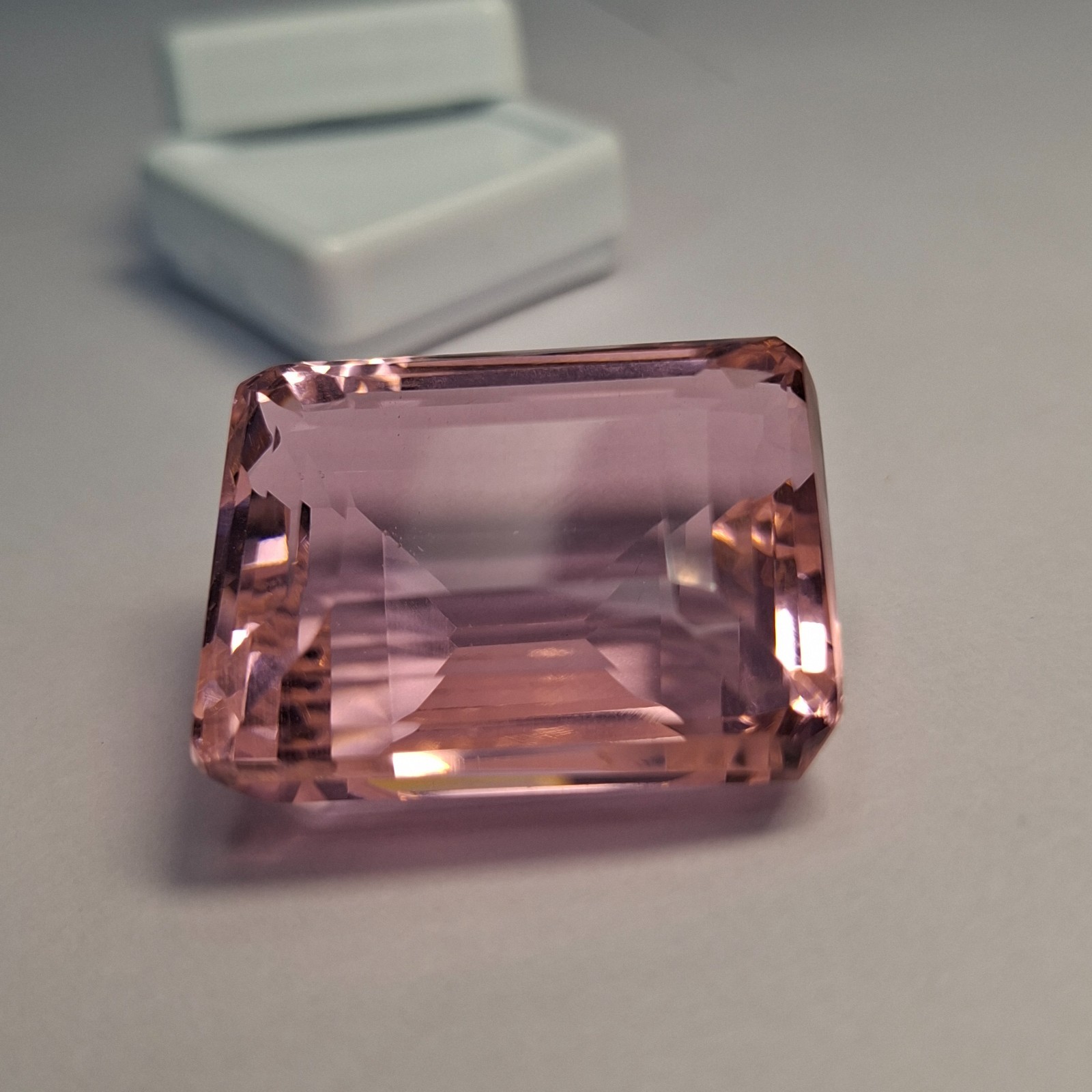 Natural Certified Light Pink Emerald Cut 111-113 Ct Topaz Loose Gemstone GB035