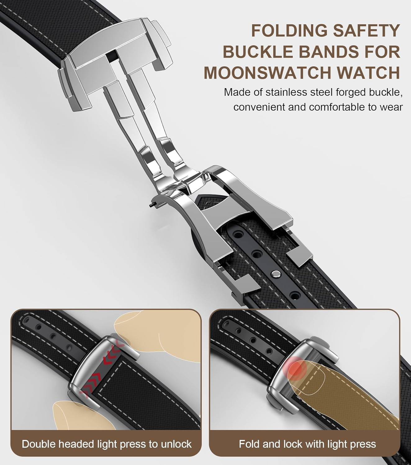 Strap for Omega X Swatch Moonswatch Watch, 20Mm Folding Buckle Color Collision B