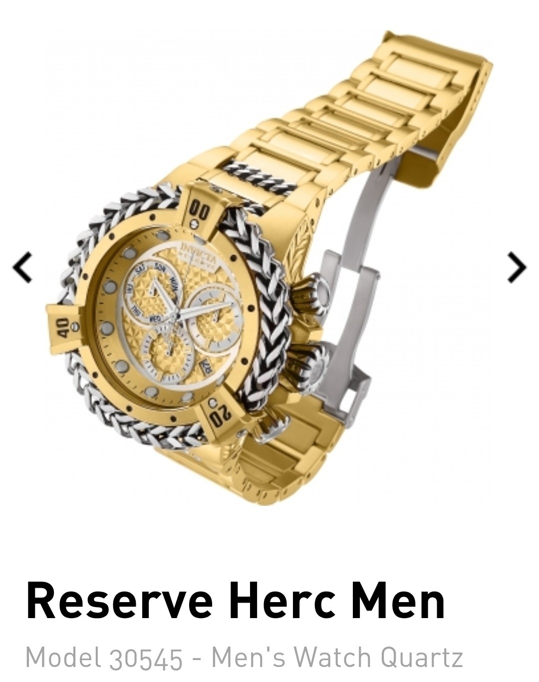 Invicta Reserve Hercules Men Model 30545 – 53mm, With Extra LINKS Free SHIPPING