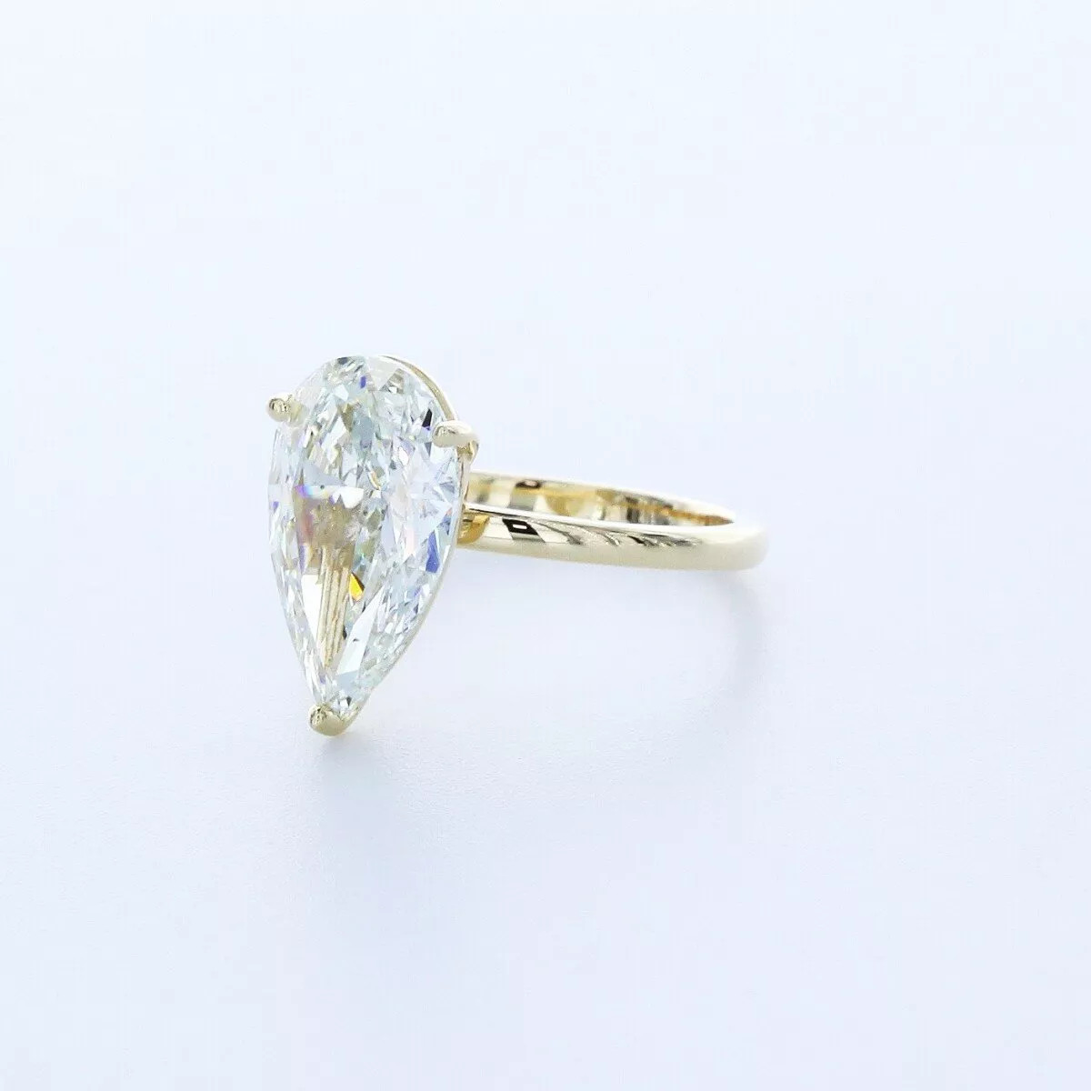 Solitaire Engagement Ring Petite 14K Gold 2.78 CT Pear Lab-Grown Diamond H VS1