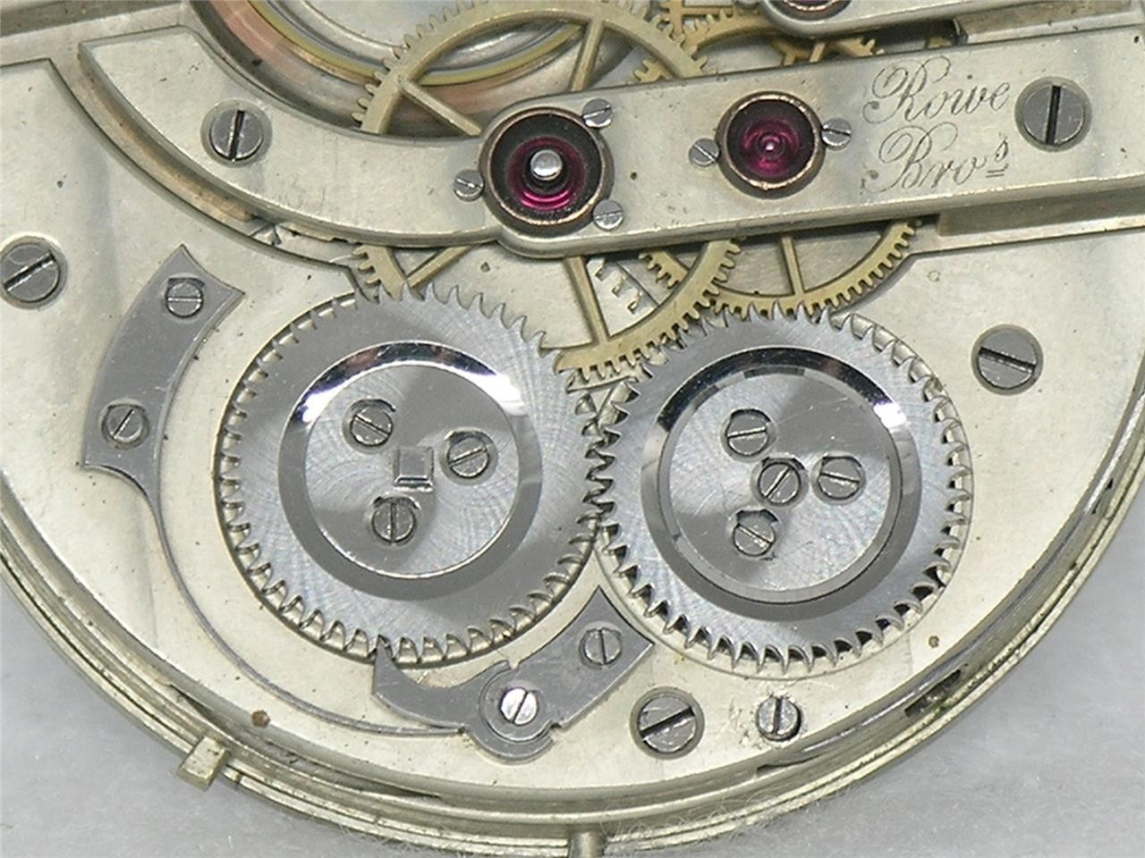 ANTIQUE 43MM ROWE BROS, CHICAGO 21 JEWEL SWISS LECOULTRE BRIDGE MOVEMENT & DIAL