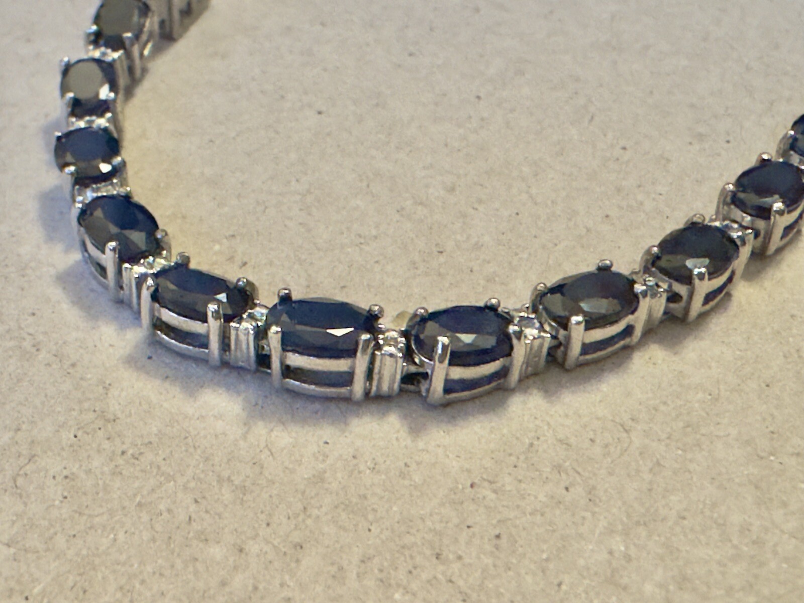18ct Diffused Blue Sapphire & Diamond Sterling Silver Bracelet