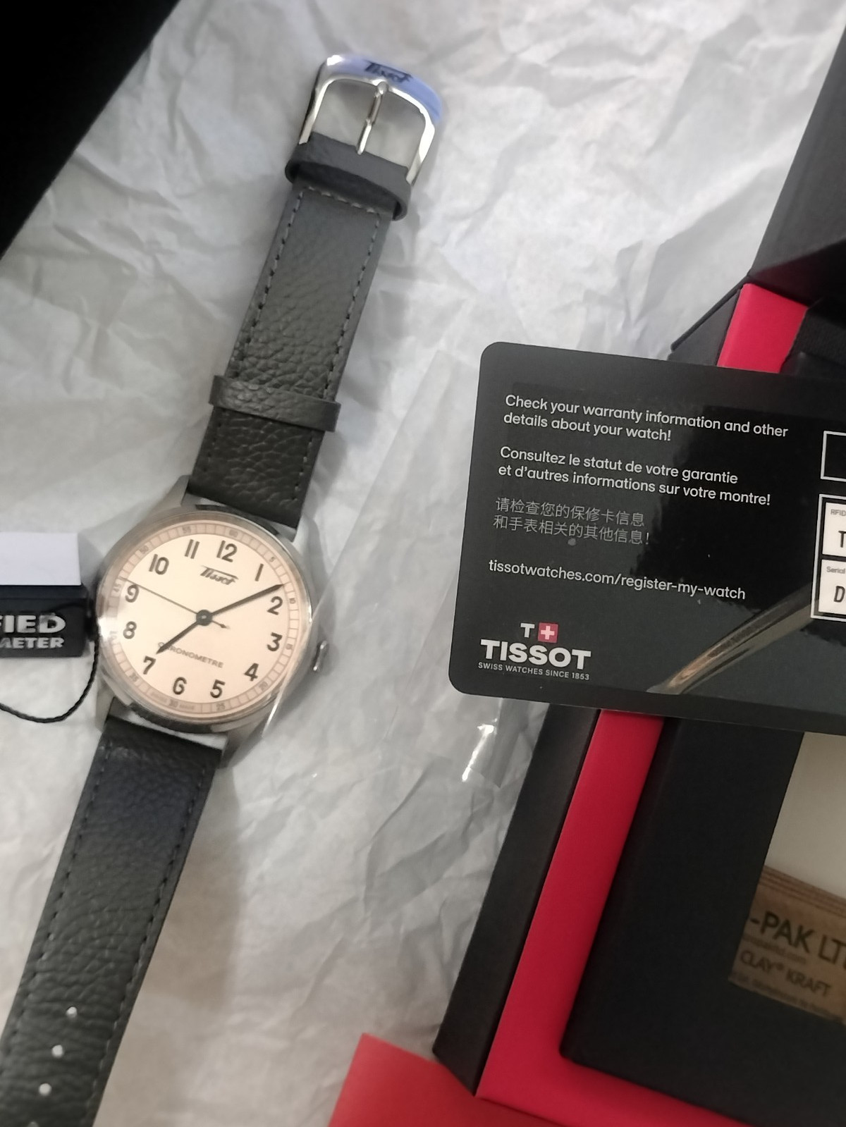 TISSOT Heritage 1938 COSC Automatic Watch 39mm Chronometre , salmon dial
