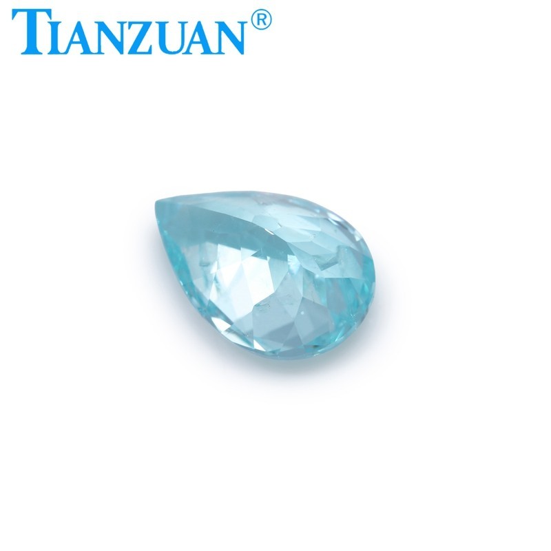 Synthetic YAG Pear Shape Neon Blue Color with inclusions loose Gemstones